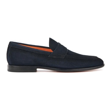 Blue Suede Slip-On Shoes