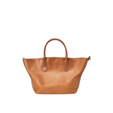 Reversible Leather Tote Bag with Zip Pocket