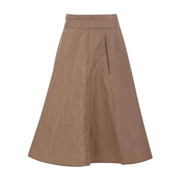 Camel Skirts with Side Zipper and Front/Back Pockets