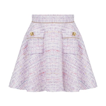 Lilac Tweed Skater Mini Skirt