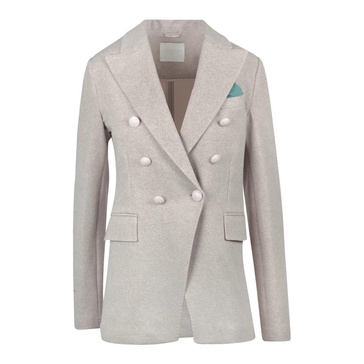 Double-breasted sweat blazer with lapel collar