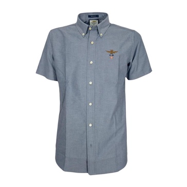 Short Sleeve Blue Oxford Shirt