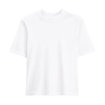 White Mock Neck Short Sleeve Top