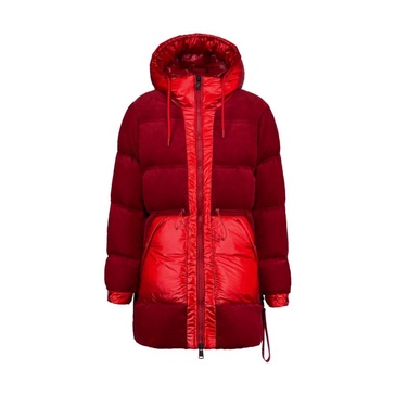 Red Velvet Puffer Coat