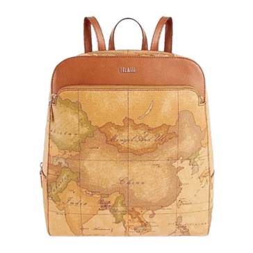 Classic Geo Print Backpack with Front Pocket