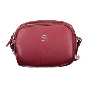 Red Crossbody Bag with Zip Closure