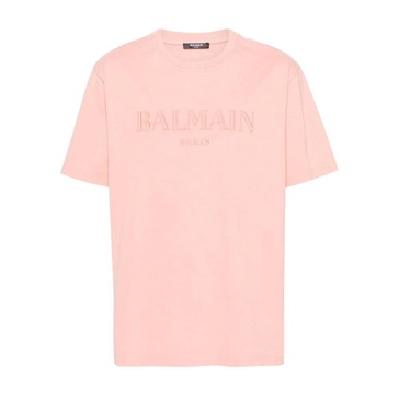 Salmon Pink Logo Embroidered Jersey Tee