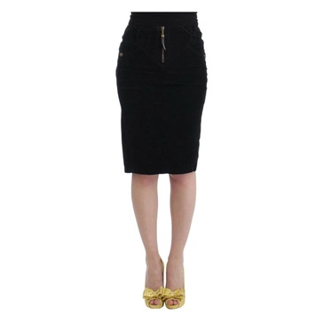 Elegant Black Pencil Skirt Straight