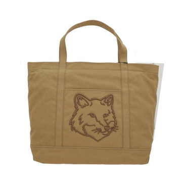 Canvas Tote Bag with Fox Embroidery