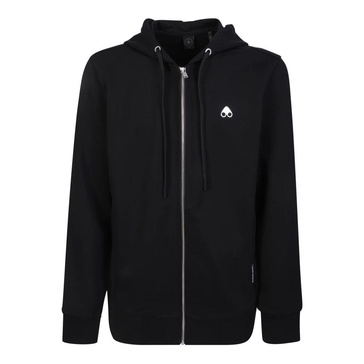 Black Zip-up Cotton Hoodie for Men