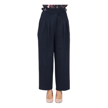 Elegant Blue Cropped Trousers