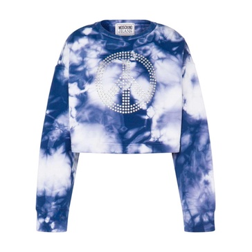 Tie-Dye Cotton Sweatshirt with Crystal Applique