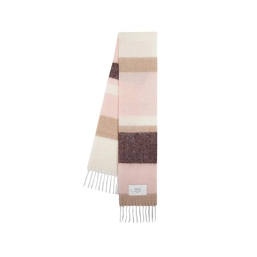 Stripes Alpaca Wool Scarf Pink