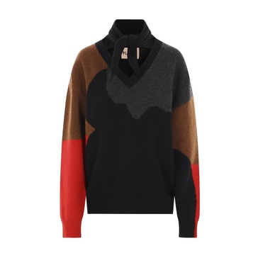 Multicolor Wool Cashmere Portrait Sweater