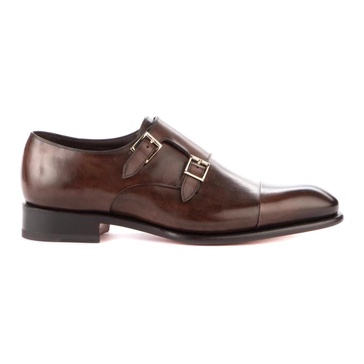 Dark Brown Double Monks Business Shoes