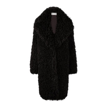 Black Faux Fur Oversized Coat