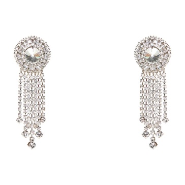 Crystal Embellishment Dangle Clip-On Earrings