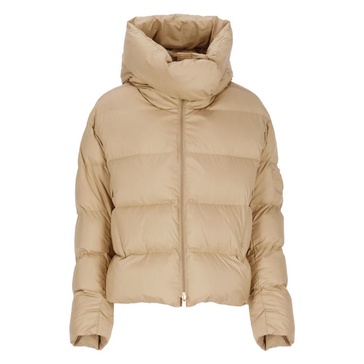 Beige Padded Jacket High Neck