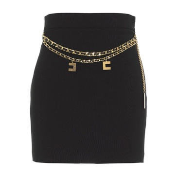 Black Stretch Crêpe Mini Skirt