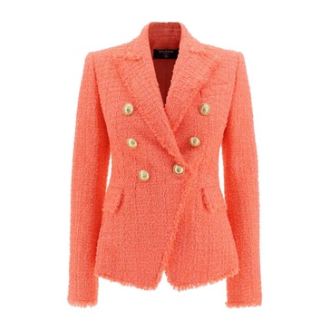 Orange Blazer with Button Closure