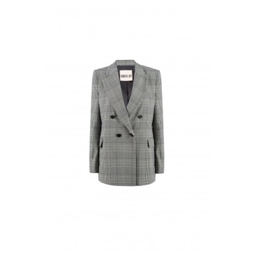 Checked Double-Breasted Blazer