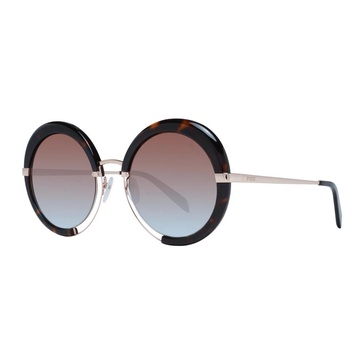 Brown Womens Sunglasses Round Mirrored Gradient