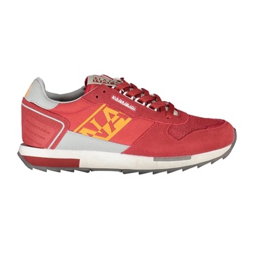 Red Polyester Sneaker with Contrasting Details