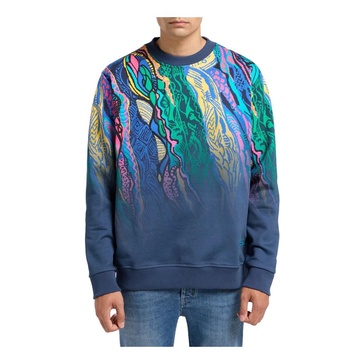 Colorful Sweater Men Dark Blue