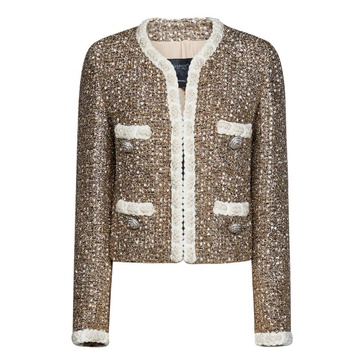 Short Blazer In Gold Lurex Tweed