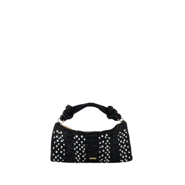 Raffia Nano Shoulder Bag - Black