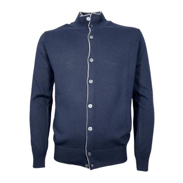 Luxury Cashmere Cardigan Blue Slim Fit