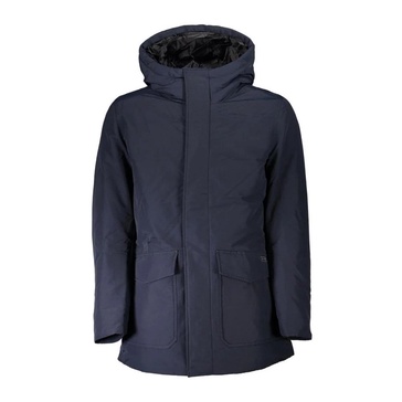 Blue Hooded Jacket with Logo