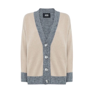 Contrast Bicolor Cardigan