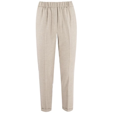 Elegant Elastic Waist Straight Trousers