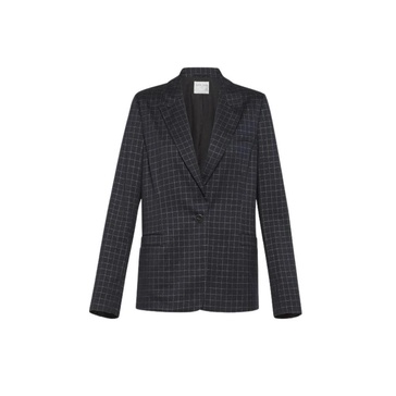 Check Boxy Blazer Nero