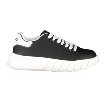 Sporty Lace-Up Sneakers Black Contrast Logo