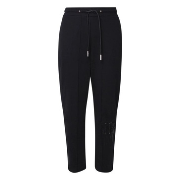 Black Cotton Elastic Waist Trousers