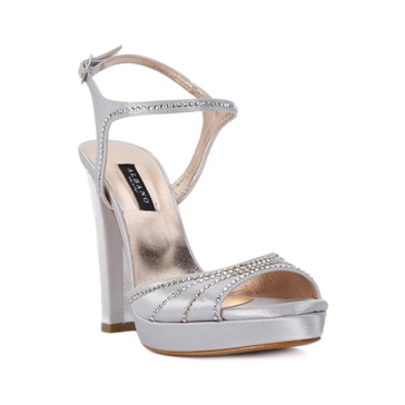 Sandals silver satin