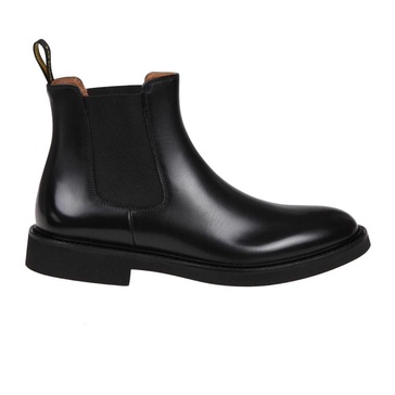 Black Leather Chelsea Ankle Boots