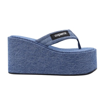 Denim Logo Patch Sandals