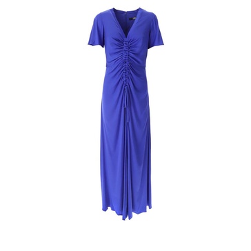 Blue Ruched Maxi Dress