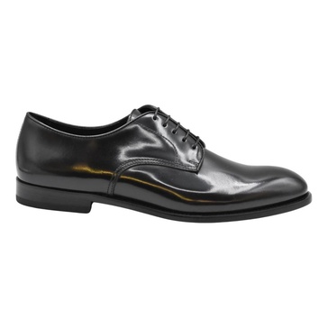 Black Leather Derby Shoes