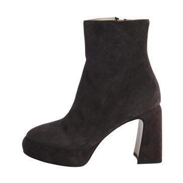 Le Fabian Brown Leather Platform Ankle Boots