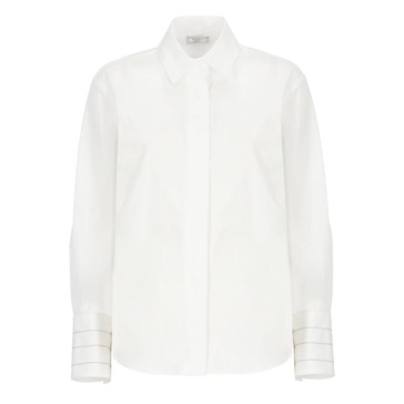 Ivory Cotton Shirt with Collar