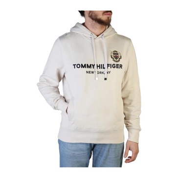 Cotton Sweatshirt with Long Sleeves and Fixed Hood