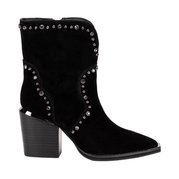 Women Black Suede Cowboy Boot