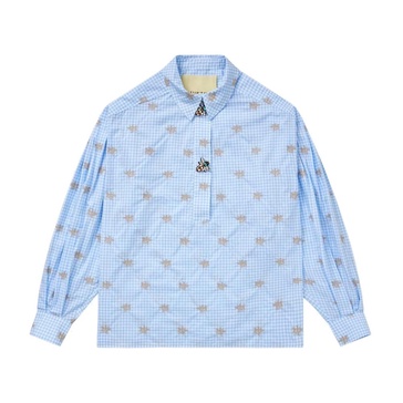 Blue Bee Print Shirt Blouse