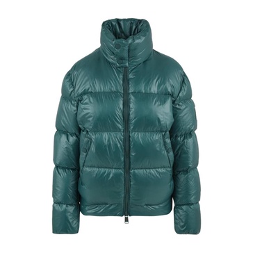 Green Quilted Coat with Zippered Side Pockets