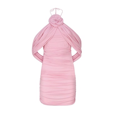 Pink Cotton Dresses with Elastan