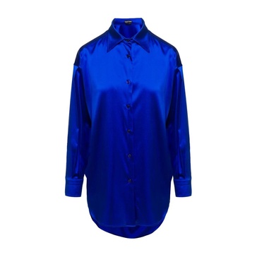 Blue Stretch Silk Shirt